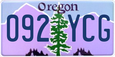 OR license plate 092YCG