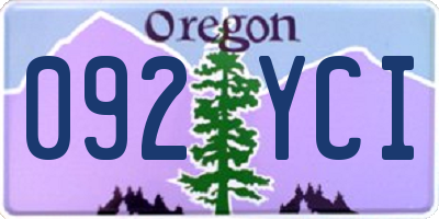 OR license plate 092YCI
