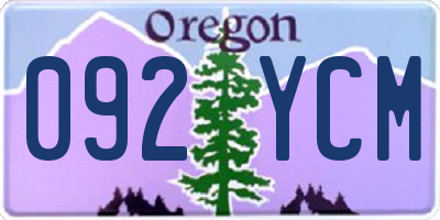 OR license plate 092YCM