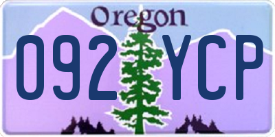 OR license plate 092YCP