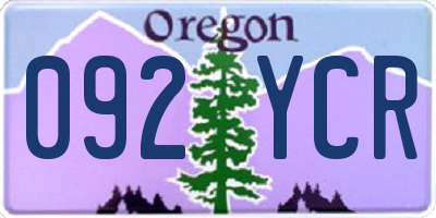 OR license plate 092YCR