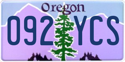 OR license plate 092YCS