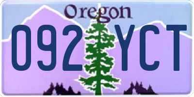 OR license plate 092YCT
