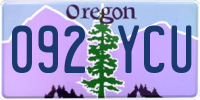 OR license plate 092YCU