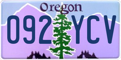 OR license plate 092YCV