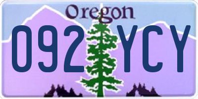 OR license plate 092YCY