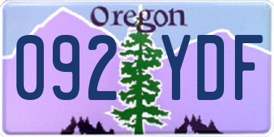 OR license plate 092YDF