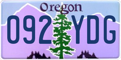 OR license plate 092YDG
