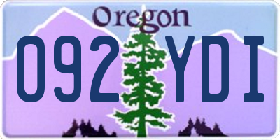 OR license plate 092YDI