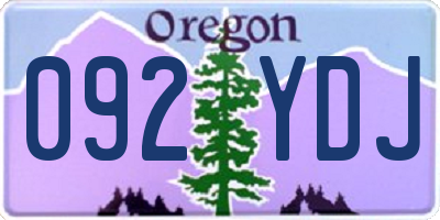OR license plate 092YDJ