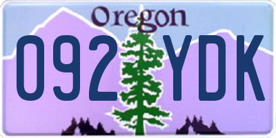 OR license plate 092YDK
