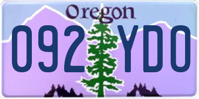OR license plate 092YDO