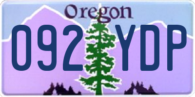 OR license plate 092YDP