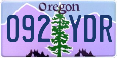 OR license plate 092YDR