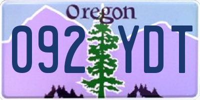 OR license plate 092YDT
