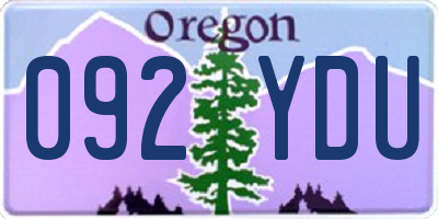 OR license plate 092YDU