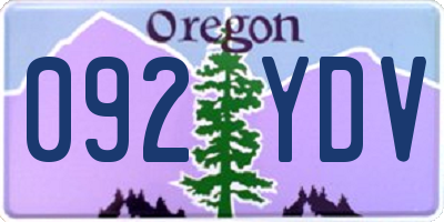 OR license plate 092YDV