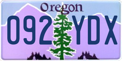 OR license plate 092YDX