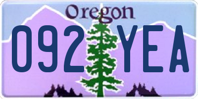 OR license plate 092YEA