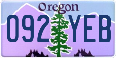 OR license plate 092YEB