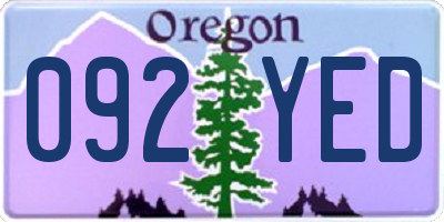 OR license plate 092YED