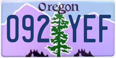 OR license plate 092YEF
