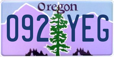 OR license plate 092YEG