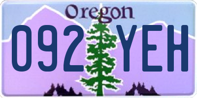 OR license plate 092YEH