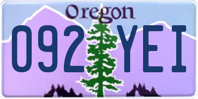 OR license plate 092YEI