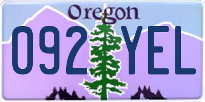 OR license plate 092YEL