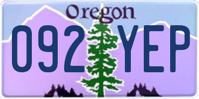 OR license plate 092YEP