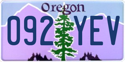 OR license plate 092YEV