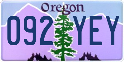 OR license plate 092YEY