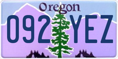 OR license plate 092YEZ