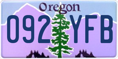 OR license plate 092YFB