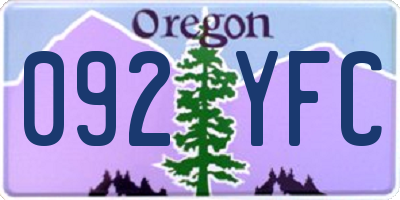 OR license plate 092YFC