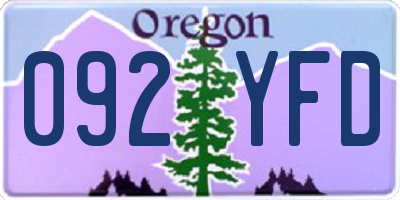 OR license plate 092YFD