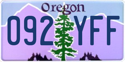 OR license plate 092YFF