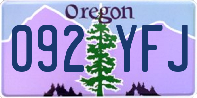 OR license plate 092YFJ