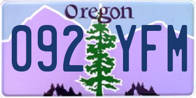 OR license plate 092YFM