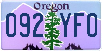 OR license plate 092YFO