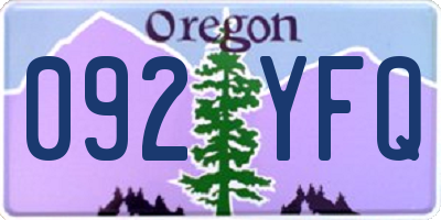 OR license plate 092YFQ