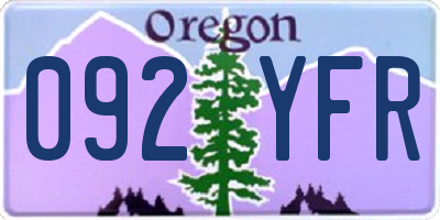 OR license plate 092YFR