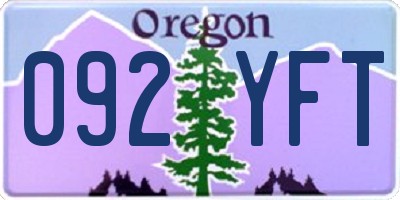 OR license plate 092YFT