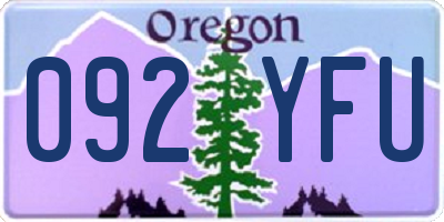 OR license plate 092YFU