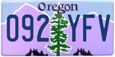 OR license plate 092YFV
