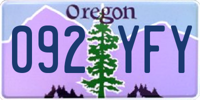 OR license plate 092YFY