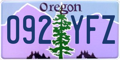 OR license plate 092YFZ