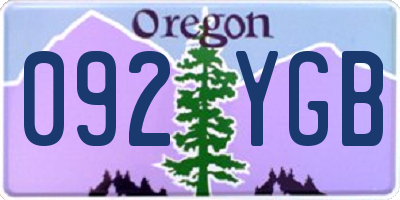 OR license plate 092YGB