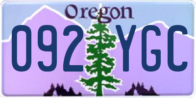 OR license plate 092YGC
